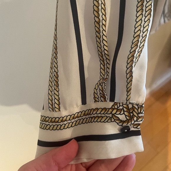 Zara Women’s Nautical Rope Print Silky Blouse - Picture 4 of 7